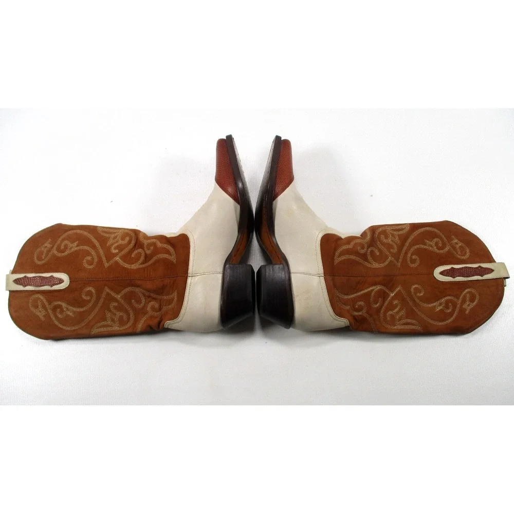 Nine west evie Cowboy Boots Women's Western Stitched Leather Cowgirl Boots Sz 8M - Picture 5 of 10